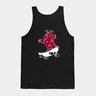 Funny skateboard heart Tank Top